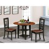 HomeStock 3-Piece Black and Cherry Finish Round Solid Wood Top Dining Table Set - 2 of 4