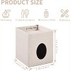 PU Leather Tissue Box Cover with Storage Tray, Square Decorative Organizer for Bathroom Vanity and Office - 2 of 4