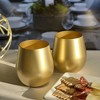 FONTOI Metallic Gold Color Wine Glasses Set of 4, BPA Free Acrylic Wine Glass Set, Unbreakable Red Wine Glasses - 3 of 4