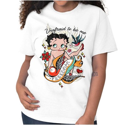 Betty Boop Unafraid To Be Me Tattoo Womens Graphic T Shirt Tees Brisco Brands