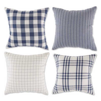 4pk 18"x18" Farmhouse Square Throw Pillow Covers Light Blue - Design Imports