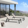 PURPLE LEAF Outdoor Lounge Chair Set Aluminum Patio Chaise Lounger with Side Table and Pillow for Outside Pool Beach Sunbathing Tanning Recliner - 2 of 4