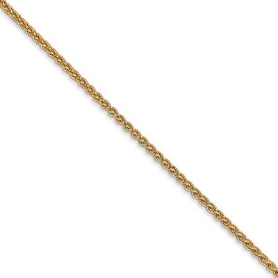 Black Bow Jewelry 1.65mm 14k Yellow Gold Solid Wheat Chain Necklace