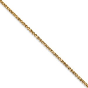 Black Bow Jewelry 1.65mm 14k Yellow Gold Solid Wheat Chain Necklace - 1 of 4