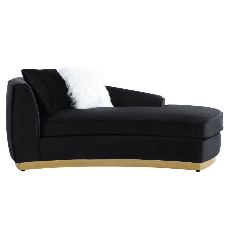 72&#34; Achelle Chaise Lounge Black Velvet - Acme Furniture, 4 of 5