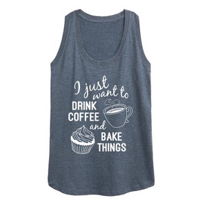 Women's - Instant Message - Drink Coffee Bake Things Graphic Racerback Tank - 1 of 4