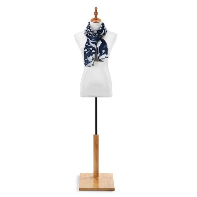 DEMDACO LS Rectangle Scarf - Navy Floral Blue