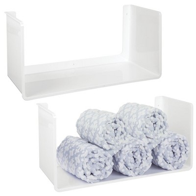 Mdesign Plastic Wall Mount Towel Storage Organizer Shelf - 2 Pack : Target