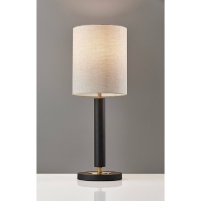 Modern Black and Brass Touch Sensor Desk Lamp with Fabric Shade