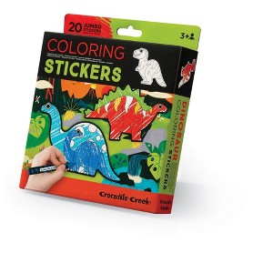 Crocodile Creek Coloring Stickers - Dinosaur, 20 Jumbo Stickers with Crayons, Ages 3+ - 1 of 4