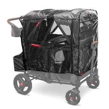 Radio Flyer Rain Cover with Bag for Voya XT Quad Stroller Wagon - Clear/Black