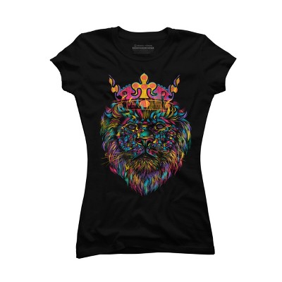 Junior's Design By Humans Bright Like A King Lion By DBHOriginals T-Shirt