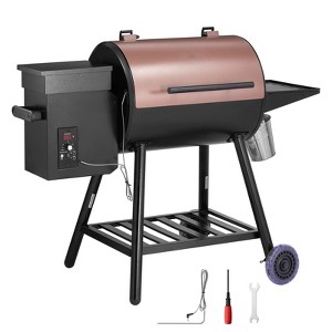 VEVOR Wood Pellet Grill Smoker, 8 in 1 BBQ Grills for Outdoor Cooking, 456 Square Inches Cook Area Electric Grill, 500°F Max Temperature, Black - 1 of 4