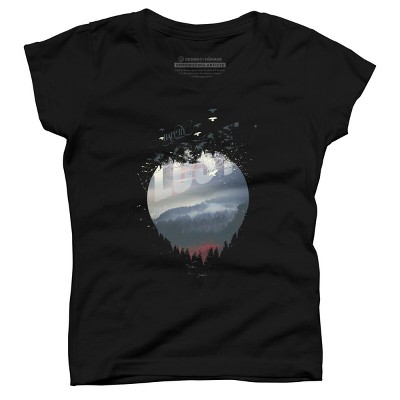 Girl's Design By Humans Happily Lost In The Forest By HappyMelvin T-Shirt