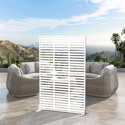Lirago Metal Outdoor Privacy Screen Garden Fence Privacy Panel  72x47in