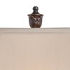Regency Hill Exeter 30" Tall Large Traditional End Table Lamps Set of 2 WiFi Smart Socket Wood-Tone Finish Living Room Bedroom Bedside Cream Shade - 3 of 4