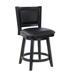 Boraam Broadmoor Counter Height Barstool Swivel Stool Black Finish - 1 of 4