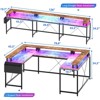 78" U-Shaped Gaming Desk - Reversible L-Shaped Computer Desk with Power Outlets - 3 of 4
