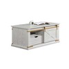 48" Rustic Coffee Table with Drawer, Open Shelves and Gold Metal Details for Living Room - 4 of 4