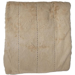 JM by Julien MacDonald Faux Fur Brown Throw with Rhinestone Channeled 60in X 80in - 1 of 3