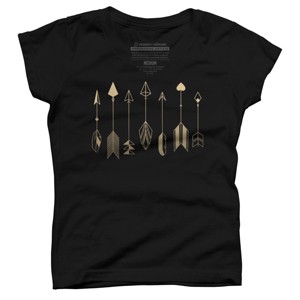 Girl's Design By Humans Be Brave Little Arrow (gold) By staceyroman T-Shirt - 1 of 3