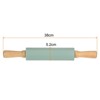 Unique Bargains Silicone Smooth Wooden Handle Non-Stick Kitchen Rolling Pin - 2 of 4