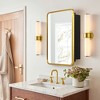 MAYEERTY 9.45x6.30x1.97in Wrought Iron Gold Rounded Rectangle Mirror Cabinet - 3 of 4