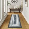 Washable Modern Bordered Rug Non Slip Low Pile Rug Soft Throw Floor Cover Foldable Indoor Carpet for Living Room Bedroom,Grey/2'x6' - 3 of 4