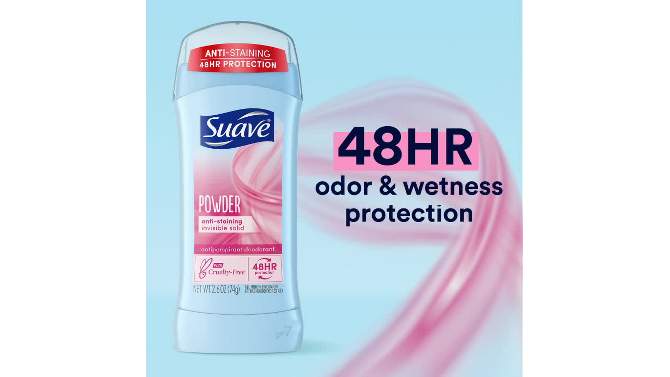 Suave Powder Anti-Staining 48-Hour Antiperspirant &#38; Deodorant Stick - 2.6oz/2pk, 2 of 9, play video