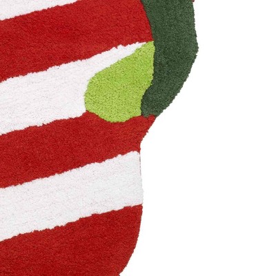 Holiday Flip Flop Red and White Cotton Bath Rug