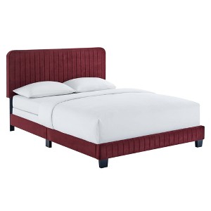 Modway Celine Channel Tufted Performance Velvet Full Bed - 1 of 4