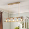 LLHZSY Glam Clear Ice Glass Chandelier, 39 2/5" Wide 5-Light Fixture for Dining Room Kitchen Island-Gold - 2 of 4