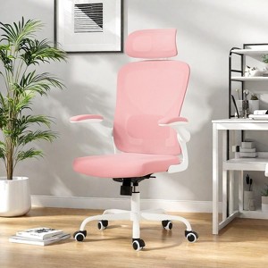 SEVOBAL Task and Office Chairs, Comfortable Office Chair, Home Office Desk Chair with Headrest, Pink, 23.43"*23.43"*56.69" - 1 of 4