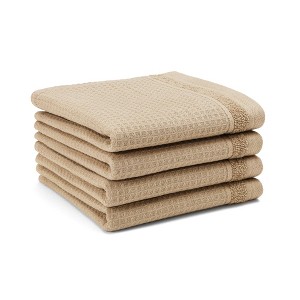 TOWN & COUNTRY BASICS 4-Piece Waffle Woven Terry Stripe Washcloth Set - 1 of 4