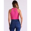Allegra K Women's Party Neck Fringe Trim Sleeveless Halter Bodysuit - 3 of 4
