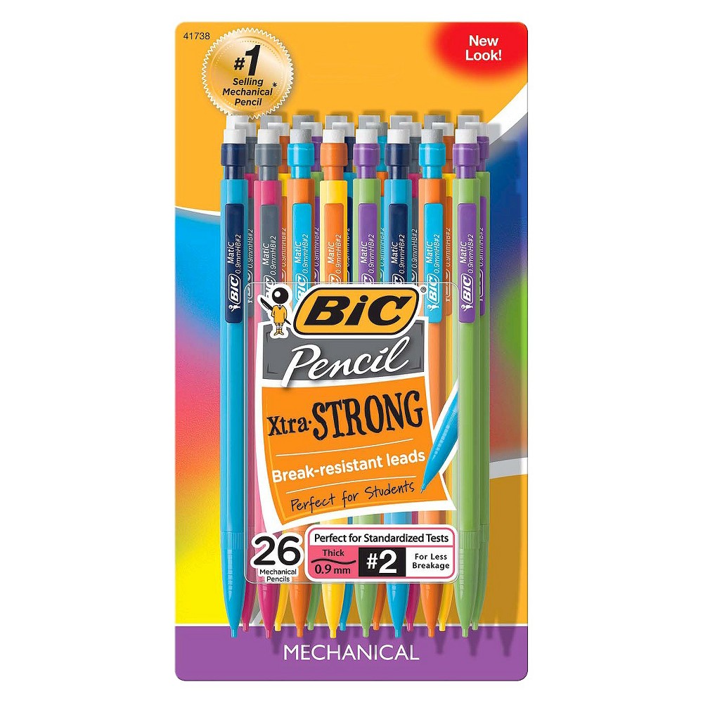 BIC #2 Xtra Strong Mechanical Pencils, 0.9mm, 26ct - Multicolor was $6.89 now $4.29 (38.0% off)