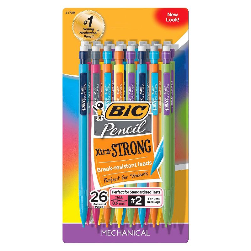 BIC #2 Xtra Strong Mechanical Pencils, 0.9mm, 26ct - Multicolor, 1 of 8