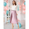 INSPIRE CHIC Women's Party Elastic Waist Metallic Shiny Accordion Pleated Midi Skirt - 2 of 4