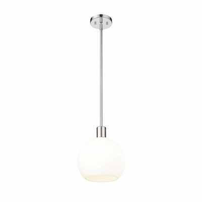 Sleek Mid-Century Modern Polished Nickel Globe Pendant Light
