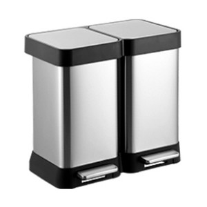 13 Gallon Step-Open Dual Trash and Recycling Bin with Soft-Close Lid, Minimalistic for Home, Kitchen, Laundry Room, Office, Without Inner Bucket - 1 of 4