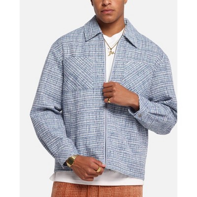 XXIII Mens Boucle Tweed Zip Jacket - Teal/Blue/Purple M — фото 6