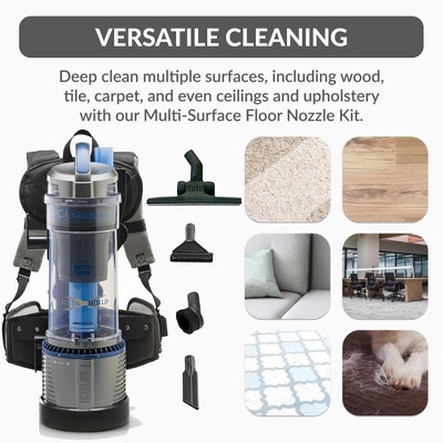 Prolux 2.0 Lightweight Gray Bagless Backpack Vacuum with HEPA Filter