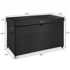 Fontoi Utility Storage Bins, Wicker Box with Wheels, Modern Rattan Storage Bin for Outdoor Cushions Garden Tools, Black, 27.6"*33.5"*58.7" - 2 of 4