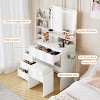 Vanity Desk With Mirror and LED Lights,Makeup Vanity Desk with 4 Drawers - 4 of 4