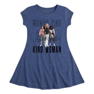 Girls' - Barbie - Woman Kind, Kind Woman Fit & Flair Cap Sleeve Dress - 1 of 2