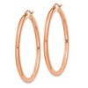 Black Bow Jewelry 3mm, 14k Rose Gold Polished Round Hoop Earrings, 45mm (1 3/4 Inch) - 2 of 4