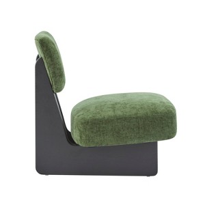 Gulches [Set of 2] Modern Green Lounge Chairs, Polyester Upholstered with Walnut Finish Wood Base for Living Room Bedroom Office - 1 of 4