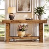 Tribesigns 63-Inch Solid Wood Long Console Table, 2-Tier Storage Farmhouse Sofa Table, for Living Room, Hallway, Entrance, Foyer, Rustic Brown - 4 of 4