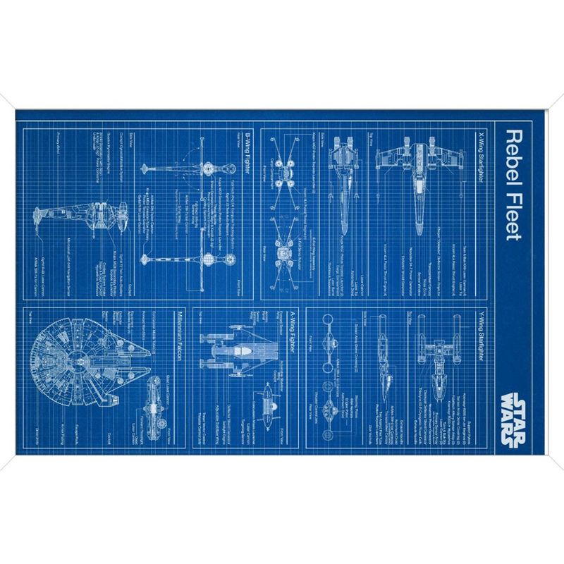 Trends International Star Wars: Saga - Rebel Blueprint Framed Wall Poster Prints, 1 of 7