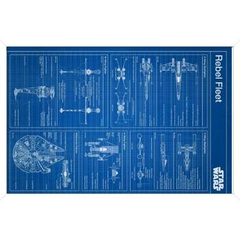 Trends International Star Wars: Saga - Rebel Blueprint Framed Wall Poster Prints